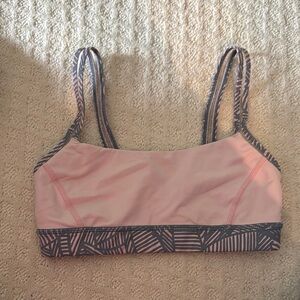 Lululemon Athletica Pink and Gray Patterned Sports Bra